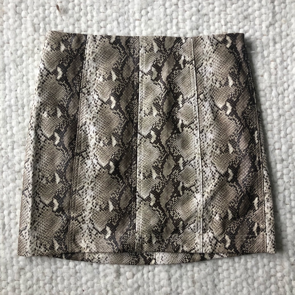 Snakeskin leather skirt